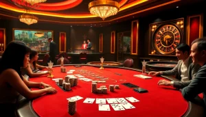 Experience the excitement of 788F nhà cái with vibrant casino tables and engaged players.