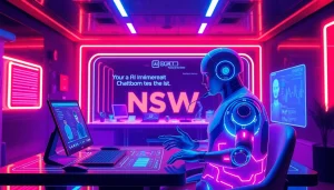 Futuristic NSFW AI chatbot interface showcasing immersive character interactions