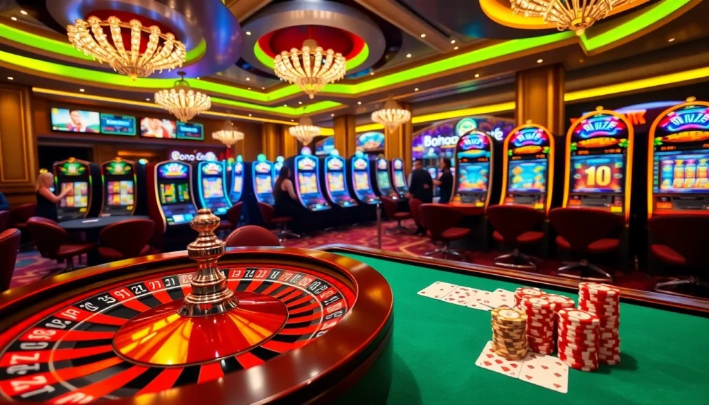 Exciting casino experience with roulette and cards showcasing bong88.casa betting opportunities.