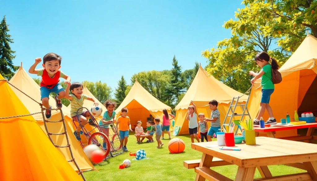 Kids engaged in fun activities at Holiday camps, displaying energy and joy.