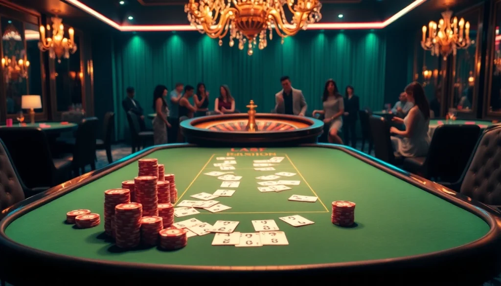 Engaging players at the poker table in a vibrant casino scene inspired by https://thabet77.org/ for strategic gaming.