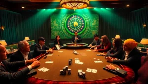 Experience thrilling gameplay at a casino poker table with Daftar Modal138 chips and cards.