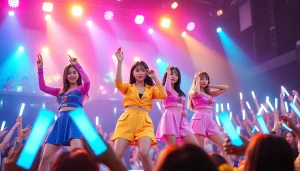 Blackpink news: Stunning live performance of BLACKPINK with vibrant stage lighting and enthusiastic crowd.