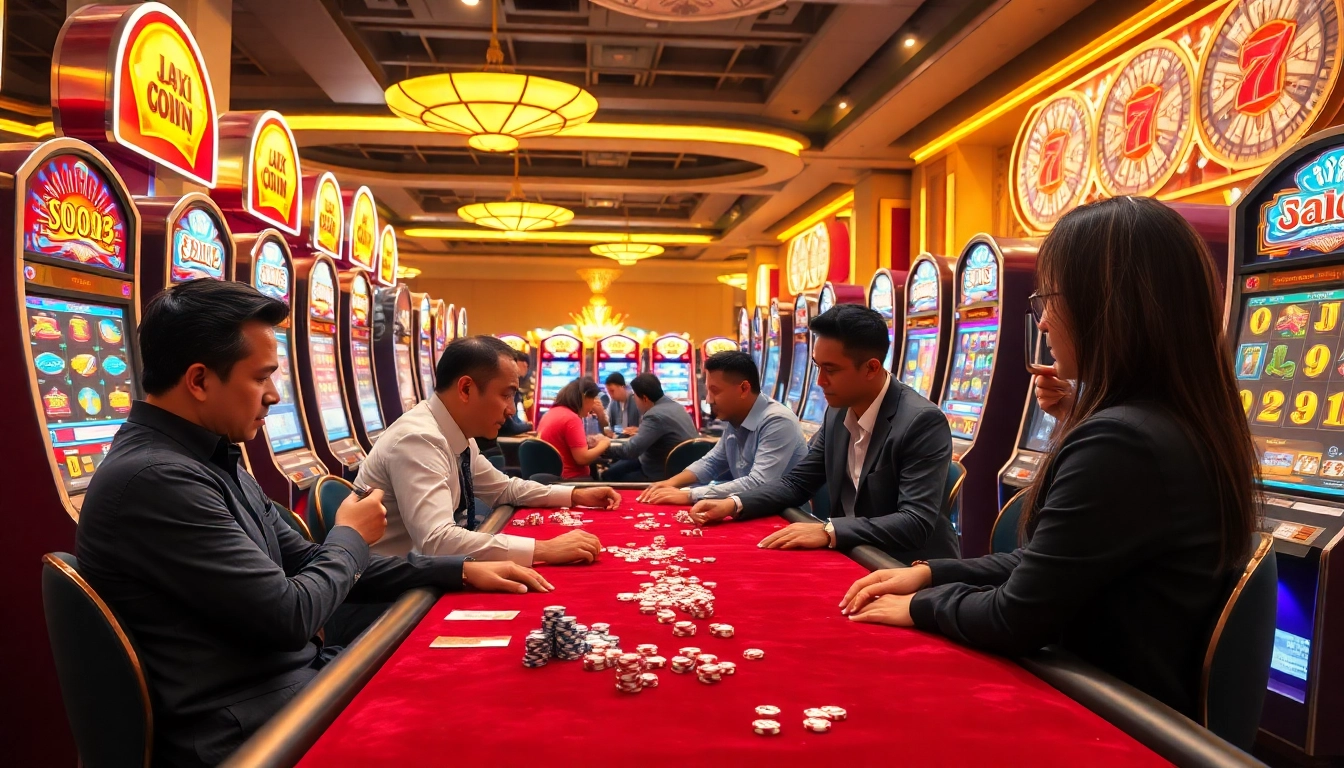 Experience the thrill of gambling with Tip Quay Nổ Hũ at various colorful slot machines.