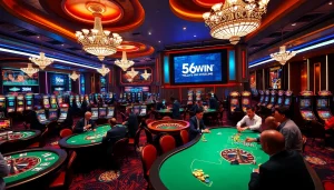 Experience the thrill of gaming at Nhà Cái 56WIN, featuring immersive tables and vibrant casino action.