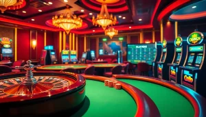 Experience the thrill of gambling with Tool xổ số siêu tốc amidst luxurious casino tables and colorful chips.