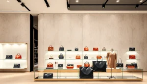 레플리카사이트에서 고급 럭셔리 아이템을 보여주는 세련된 쇼핑 환경.