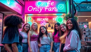 Find OnlyFans girls in my area while exploring diverse creators in a vibrant urban café setting.
