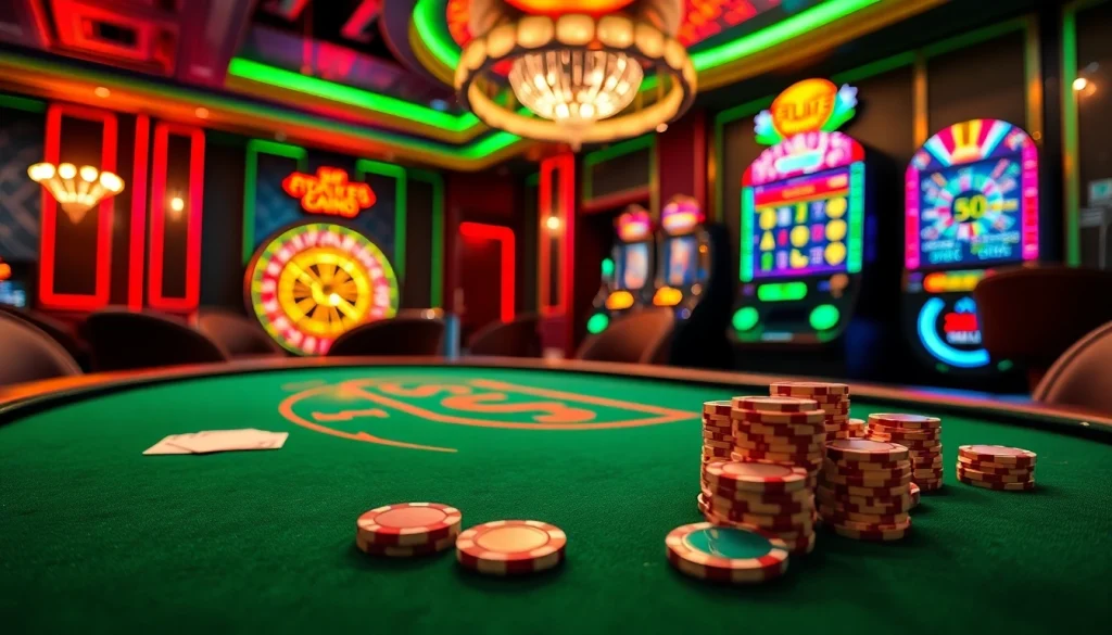 S8 poker chips rising dramatically on an elegant casino table amid an exciting gambling scene.