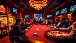SODO Casino excitement featuring poker chips and roulette wheel in a luxurious setting
