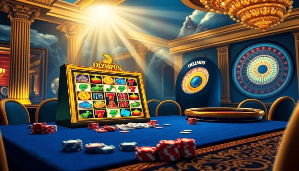Engaging scene featuring the Olympus slot machine amidst a luxurious casino setting.