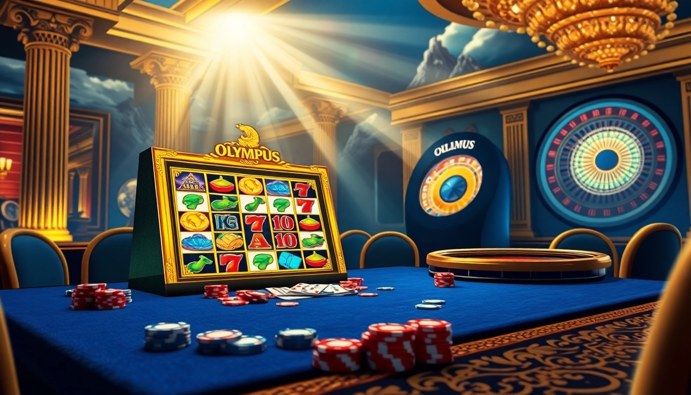 Engaging scene featuring the Olympus slot machine amidst a luxurious casino setting.