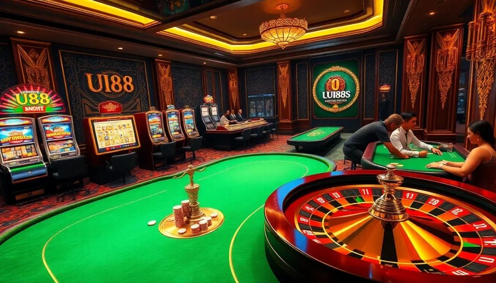 Get ready to play at UU88, featuring vibrant casino tables and exciting slot machines.