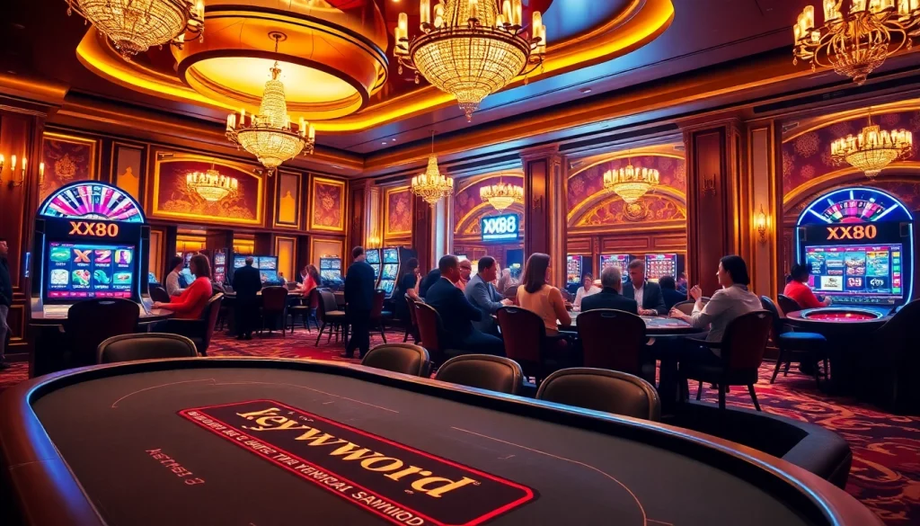 Experience high-stakes action at the xx88 poker table in a luxurious casino.