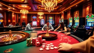 A thrilling casino experience with players at a poker table, embodying the hidden wiki 2 atmosphere of excitement and strategy.