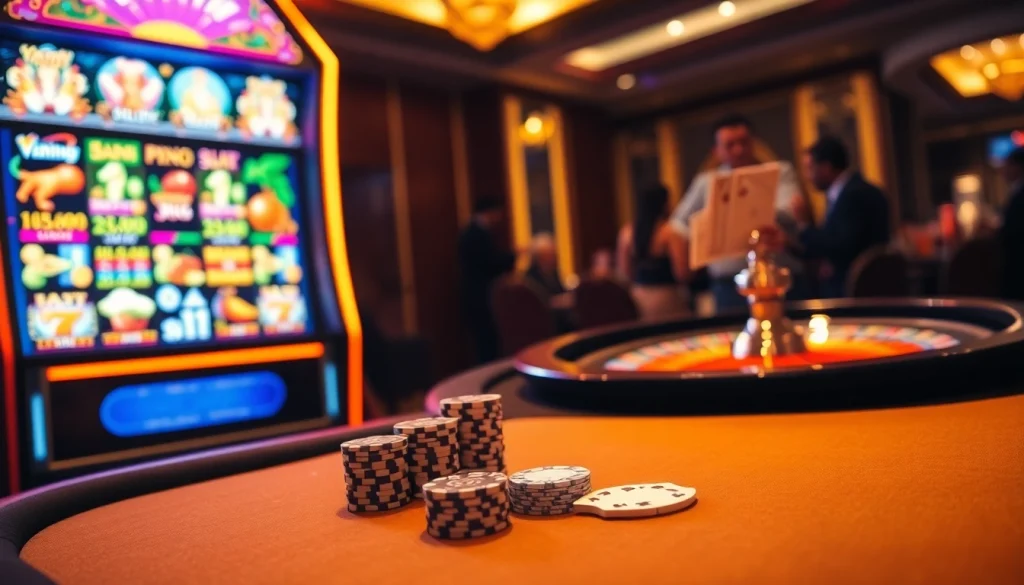 Experience the thrill of betting at VAOBET's luxury poker table with vibrant chips and cards.