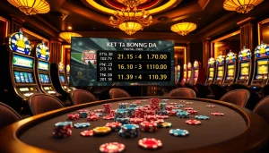 Experience thrilling ket qua bong da action while playing at an elegant casino table filled with vibrant poker chips.