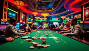 Explore cs2 gambling sites reddit highlighted at a lively casino table with chips and cards.