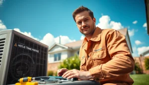 Expert HVAC technician servicing an american standard hvac dealer unit in a residential setting.