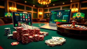 Nikmati permainan yang mendebarkan di KIT4D dengan chip poker berwarna-warni dan tata letak meja judi yang elegan.