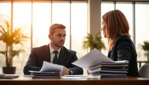 Abfindung verhandeln in einer professionellen Verhandlungssituation mit einem Anwalt.