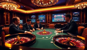 Engage in thrilling poker at https://f168.group/ while surrounded by extravagant casino ambiance.