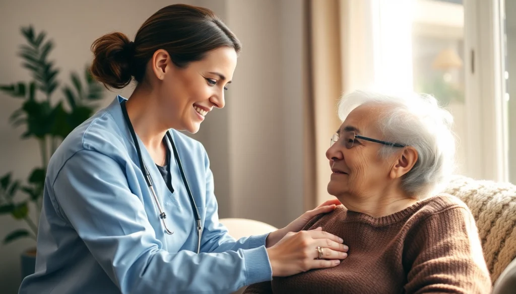 Caregiver providing in home health care near me, creating a warm and supportive atmosphere.