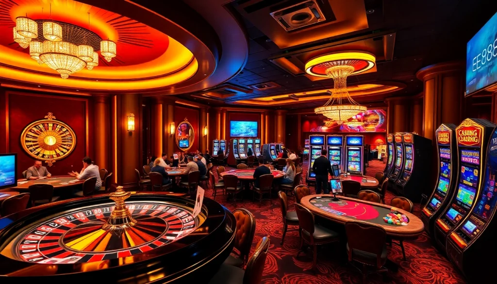 Experience the excitement of winning at EE88 with vibrant casino games and luxurious settings.