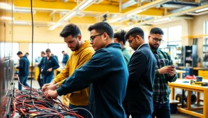 Students participating in training at a trade school in Tennessee, showcasing skill development and teamwork.