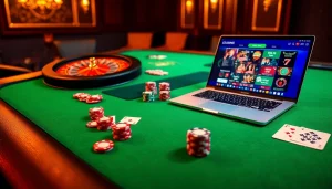 Vivez le luxe et l'excitation dans un casino en ligne avec des tables de poker vibrantes et des installations de jeu modernes.