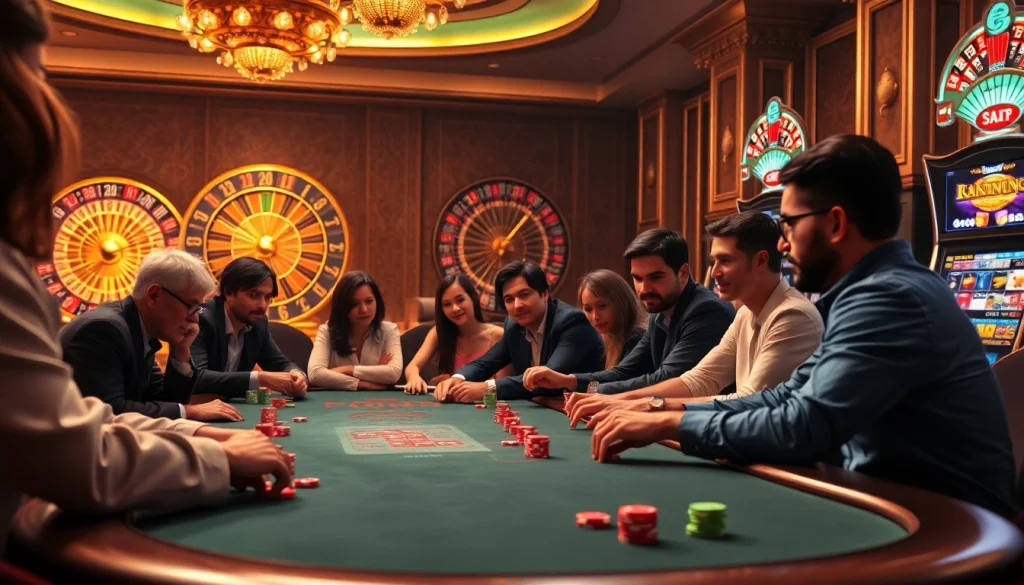 Experience the excitement of gambling with link S8 at a luxurious casino poker table.