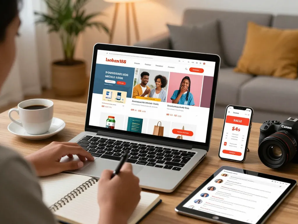 Pelanggan menjelajahi platform belanja online laoban188 dengan produk yang beragam.