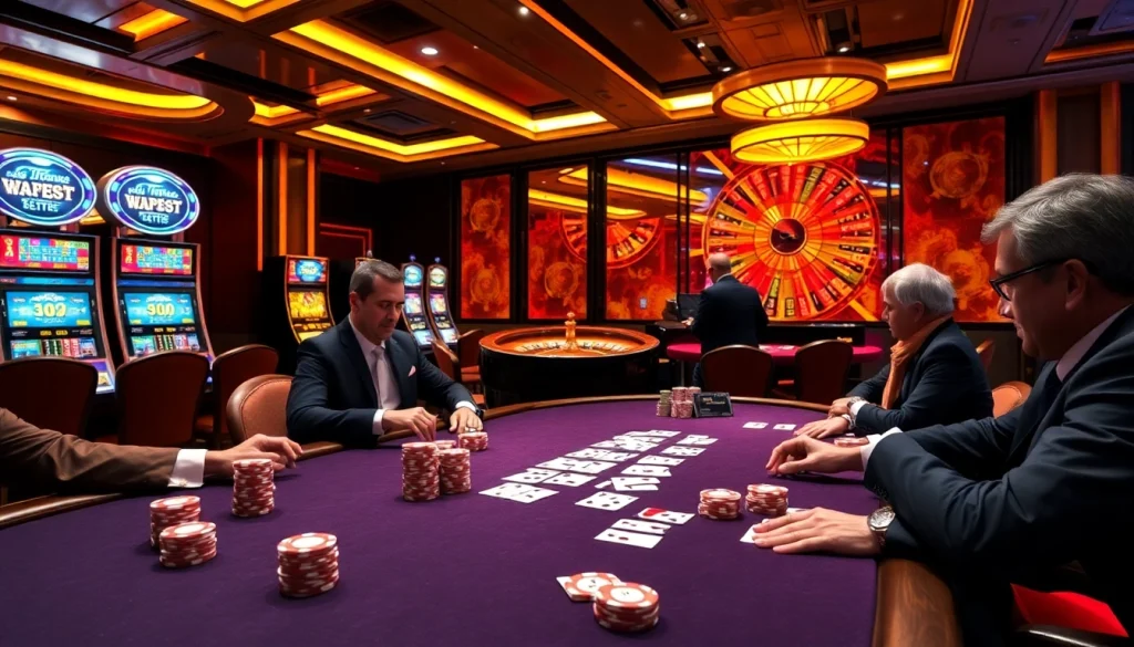 Engaged players enjoying high-stakes poker at RR99 vip casino table.