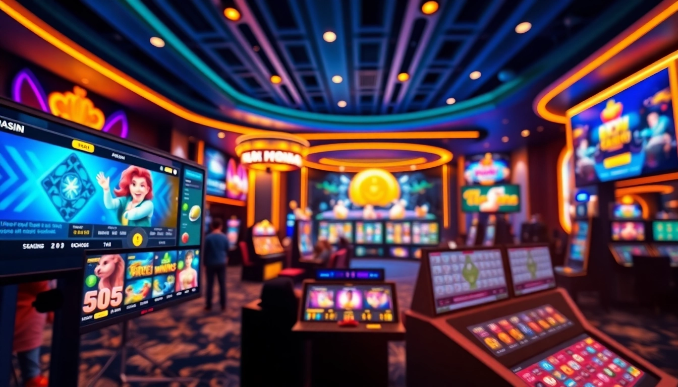Engaging virtual gaming scene highlighting Non Uk Casino 2025 with vibrant game displays and modern design.