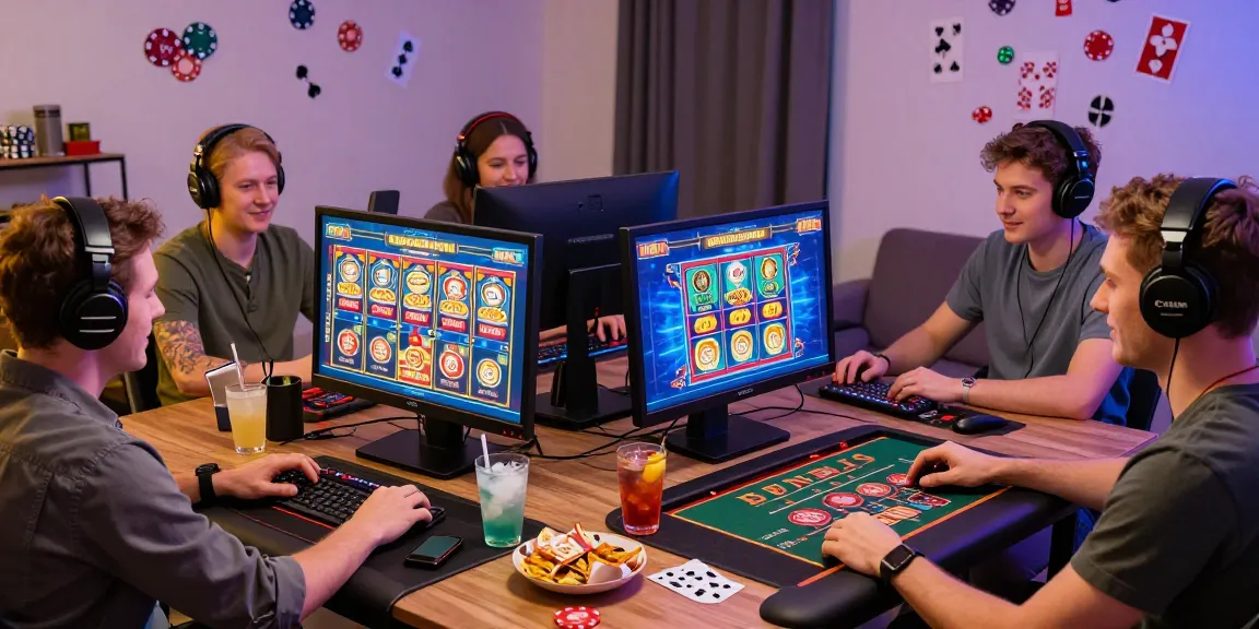 Friends enjoying a virtual casino experience at home, showcasing credit card casinos UK at https://mvc.org.uk.