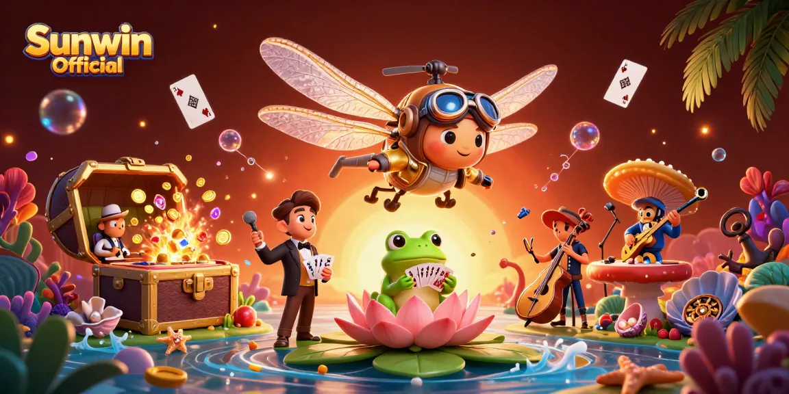 Engage in thrilling games at Sunwin Official with energetic characters and dynamic casino elements.