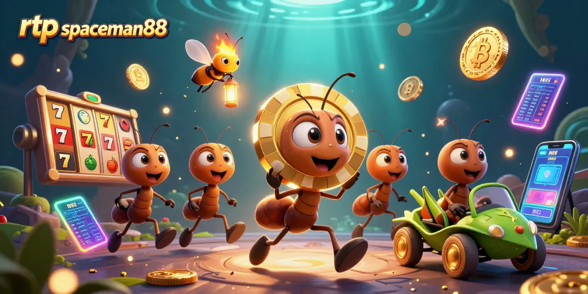 Experience the thrilling rtp spaceman88 adventure with giant poker chips and vibrant casino elements.